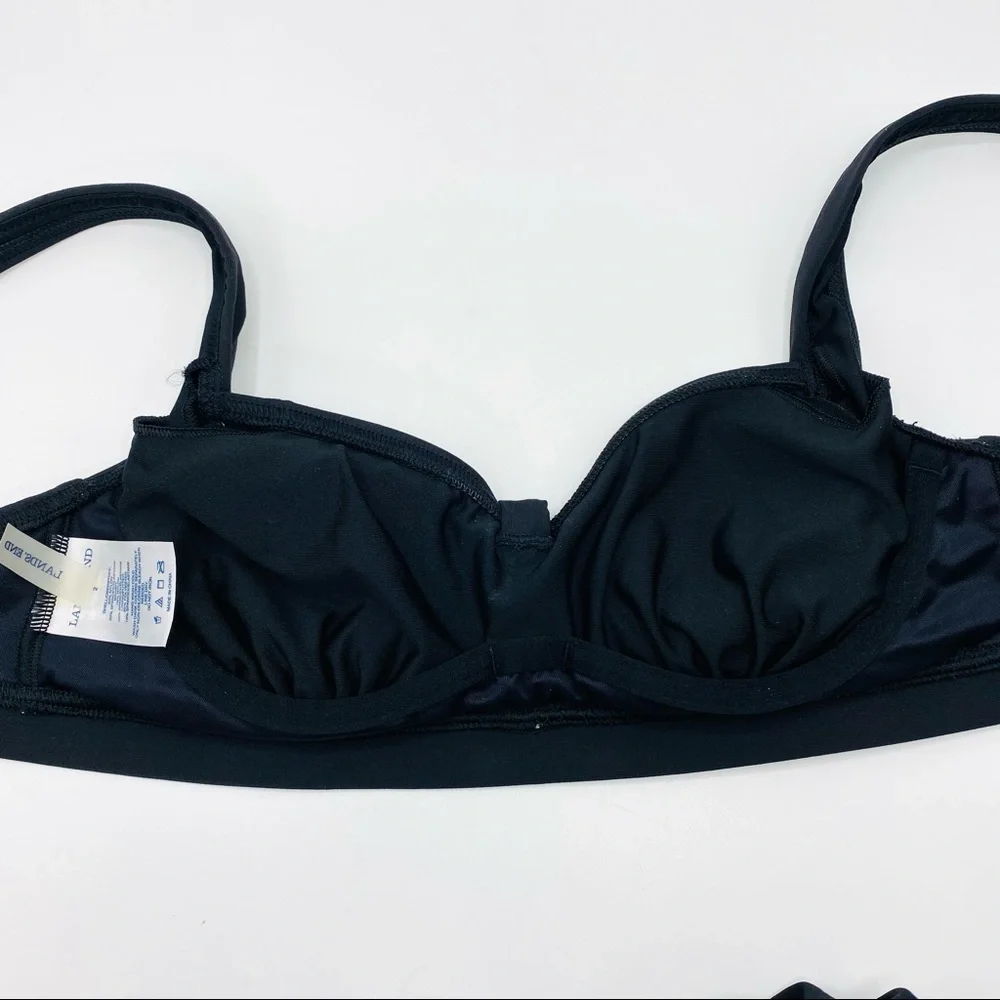 Lands End Classic Bikini Swimsuit Size 2 Bra Top Beach Vacation Resort Cruise